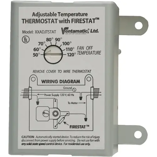 Power Attic Vent Thermostat with Firestat