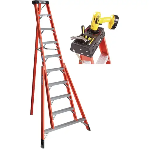 10 Ft. Fiberglass Tripod Step Ladder with 300 Lb. Load Capacity Type IA Ladder Rating