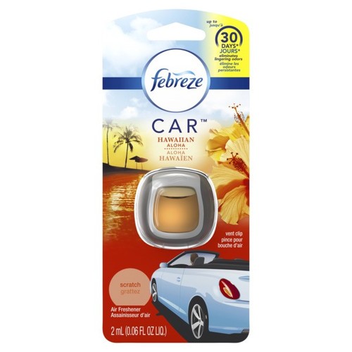 Febreze Hawaiian Aloha Car Air Freshener, 0.06 Fluid Ounce