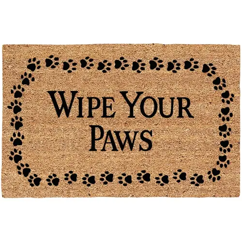 Americo Home 77FLWYP830 Wipe Your Paws 18 In. x 30 In. Coir/Vinyl Door Mat Tan