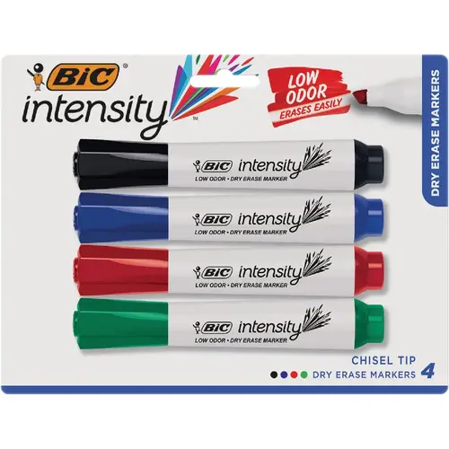 BIC GDEMP41-AST Great Erase Grip Extra Large Dry Erase Marker Assortment - pack of 4