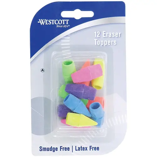 Westcott 14891 Cap Pencil Eraser - pack of 12