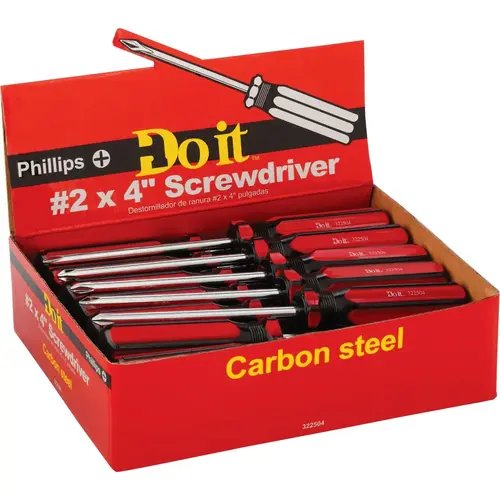 Do it 322504-XCP25 #2 x 4 In. Phillips Screwdriver Impulse Display - pack of 25