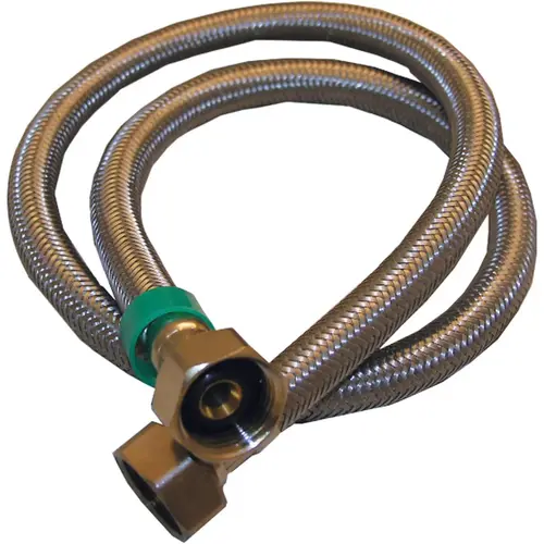 1/2 In. IPS x 1/2 In. IPS x 36 In. L Braided Stainless Steel Flex Line Faucet Connector