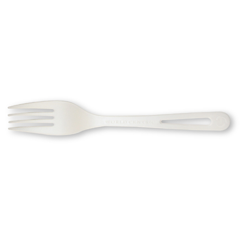 WORLD CENTRIC FO-PS-6 World Centric Tpla Compostable Corn Starch Fork, 50 Each