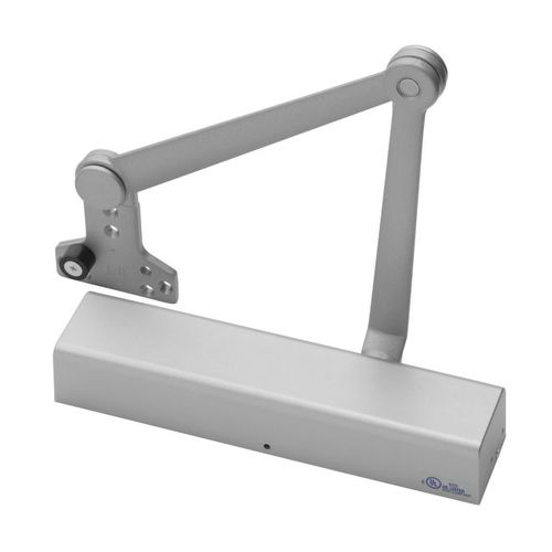 Heavy Duty Non Hold Open Door Closer with Parallel Arm and Removable Stop Aluminum Finish