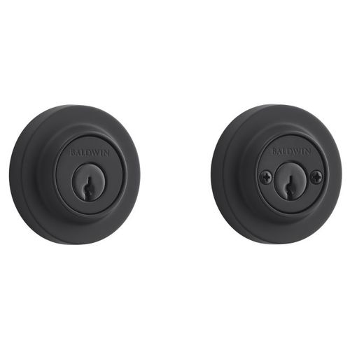 Double Cylinder Contemporary Round Deadbolt with 6AL Latch and Dual Strike Satin Black Finish