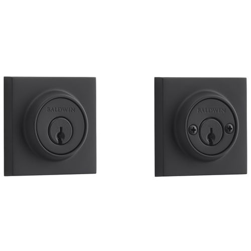 Double Cylinder Contemporary Square Deadbolt with 6AL Latch and Dual Strike Satin Black Finish