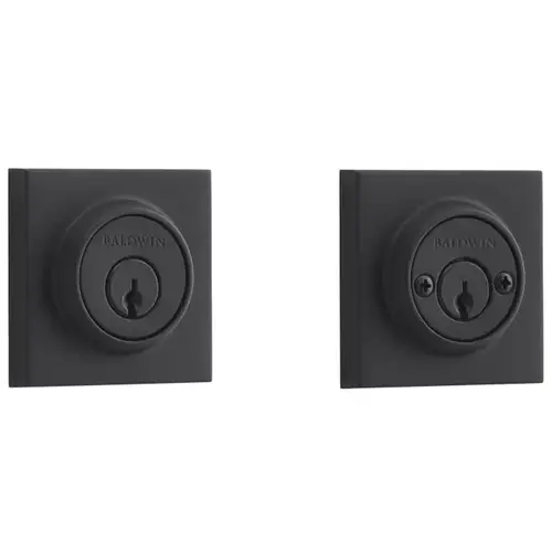 Double Cylinder Contemporary Square Deadbolt with 6AL Latch and Dual Strike Satin Black Finish