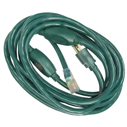 20 Ft. 14/3 Multi Outlet Extension Cord Green