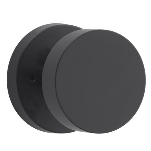 Baldwin Reserve PVCONCRR190 Privacy Contemporary Knob and Contemporary Round Rose with 6AL Latch and Dual Strike Satin Black Finish