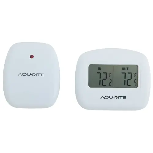 AcuRite 00782A4 2-1/2" Receiver, 2-1/2" Sensor Wireless Indoor & Outdoor Thermometer White