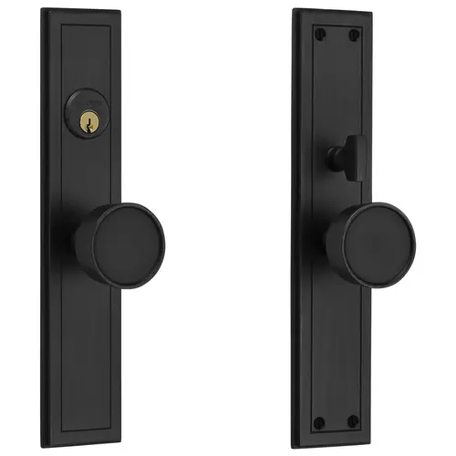 Hollywood Hills Knob by Knob Full Dummy Mortise Lock Trim Blank Plates Satin Black Finish