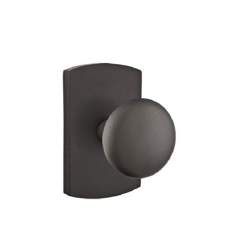 Winchester Knob Passage With Style # 4 Rose Flat Black Finish