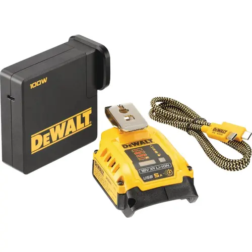 20V MAX/FLEXVOLT Lithium-Ion USB Power Source and Charging Kit Yellow