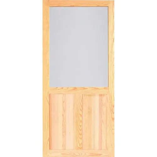 Screen Tight WPNR32H Pioneer 32 In. W x 80 In. H x 1 In. Thick Natural Wood Screen Door