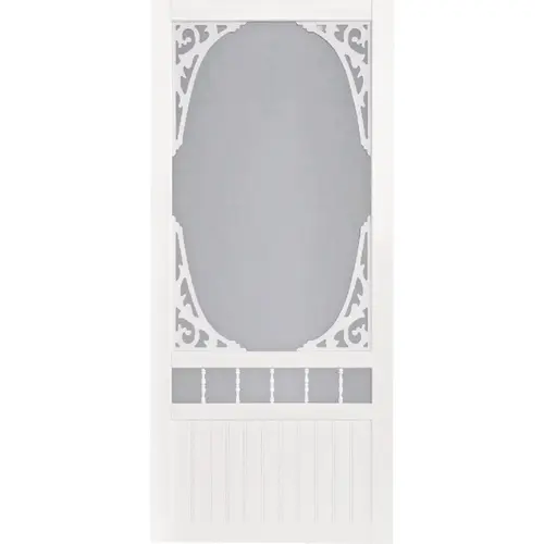 Screen Tight SPR36 Springview 36 In. W x 80 In. H x 1 In. Thick White Vinyl Screen Door