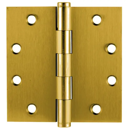 4" X 4" Square Solid Brass Heavy Duty Hinge Satin Brass Finish Pair