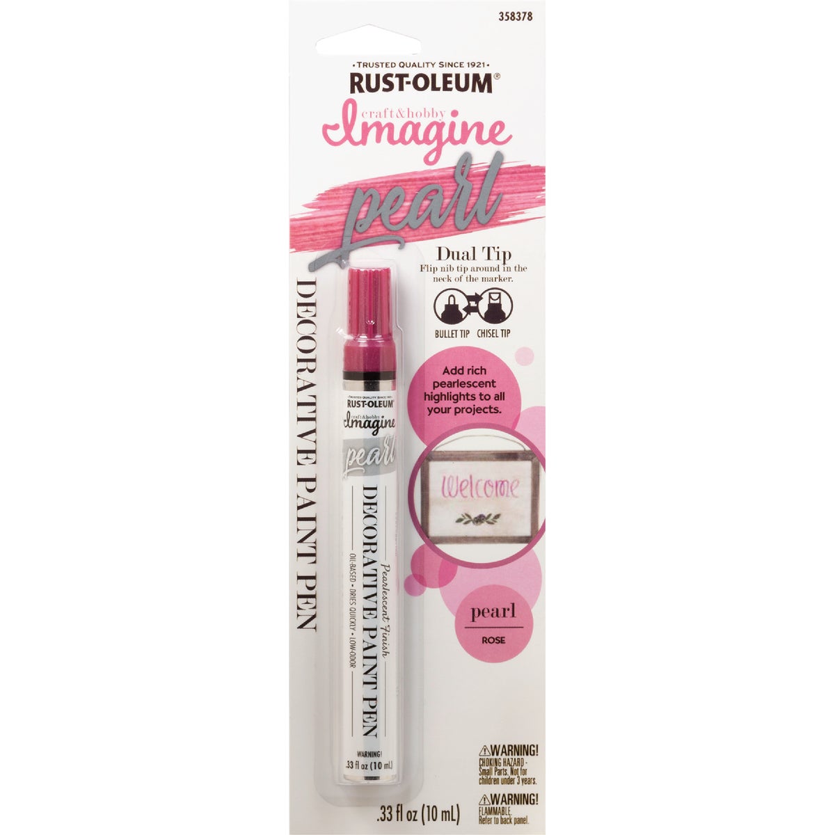 Rust-Oleum 358378 Imagine Rose Pearl Decorative Paint Pen