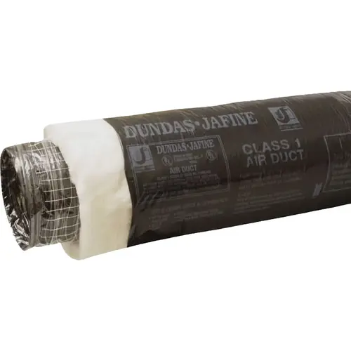 Dundas Jafine BPC825R6 8 In. I.D. x 25 Ft. R6.0 Black Jacket Flexible Insulated Ducting