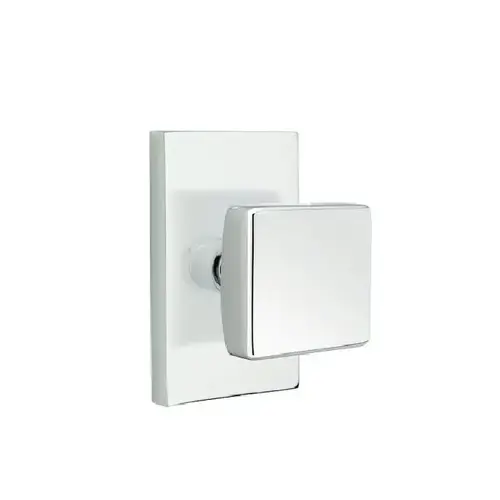 Square Knob Privacy with Modern Rectangular Rose and CF Mechanism Bright Chrome Finish