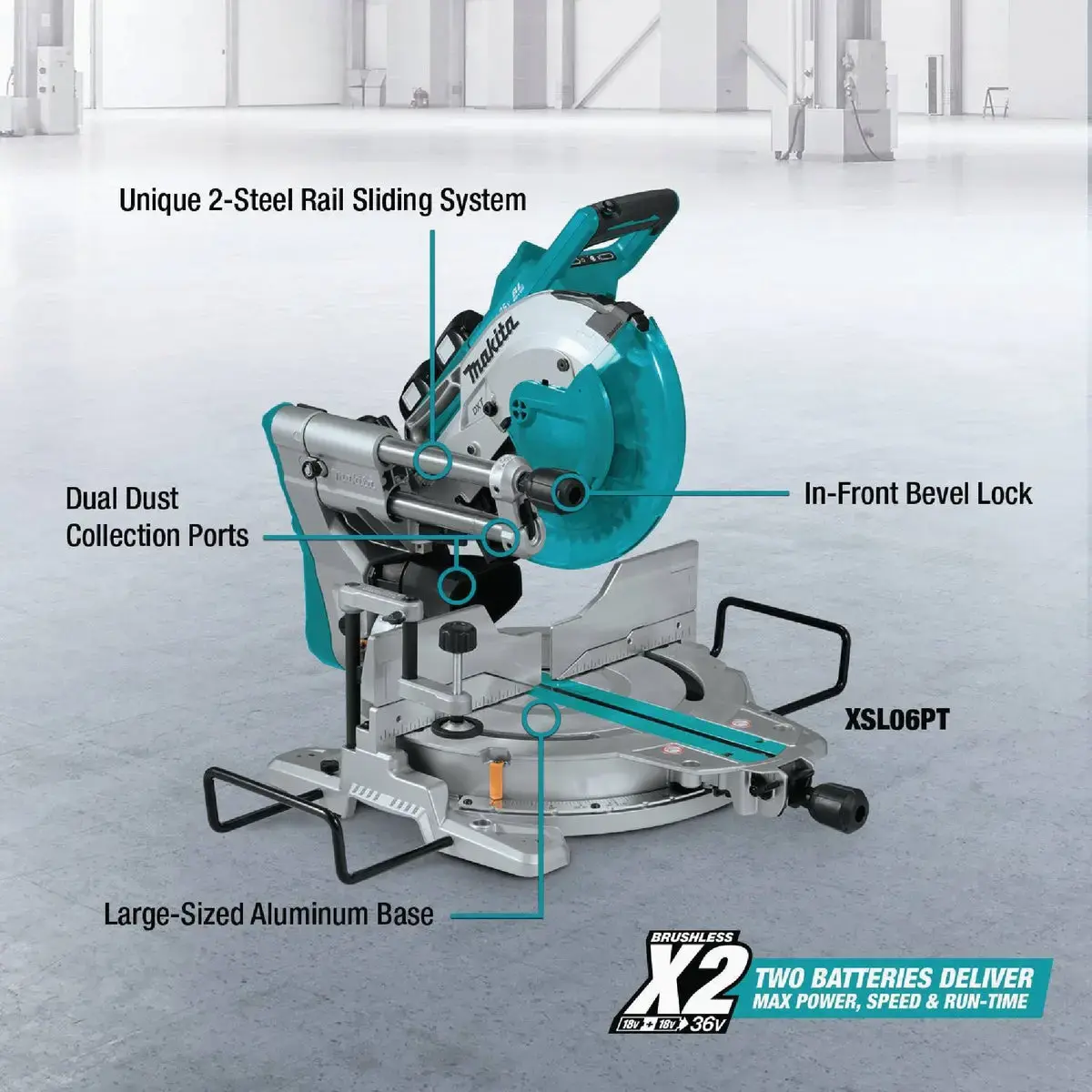 Makita XSL06PT 18 Volt LXT Lithium-Ion Brushless 10 Dual-Bevel