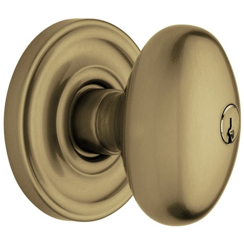 5228 Egg Knob Standard Keyed Entry Vintage Brass Finish