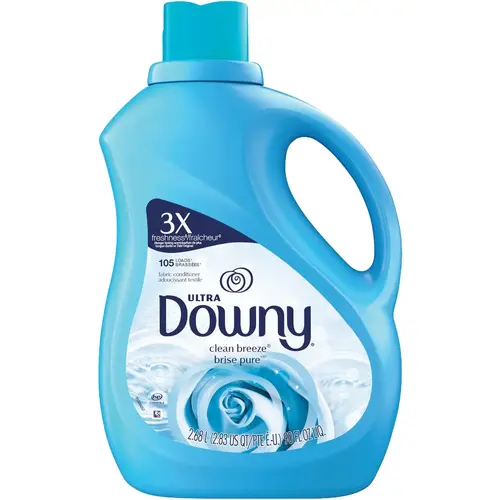DOWNY 3077210029 Ultra 77 Oz. Clean Breeze Liquid Laundry Fabric Softener, 105 Loads