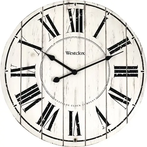 Westclox 38018 18 In. Whitewash Wood Wall Clock