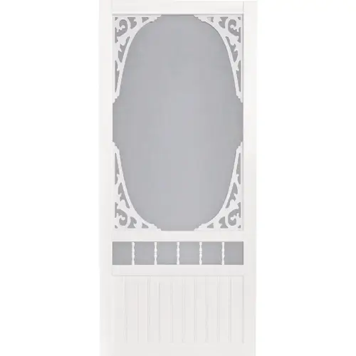 Screen Tight SPR32 Springview 32 In. W x 80 In. H x 1 In. Thick White Vinyl Screen Door