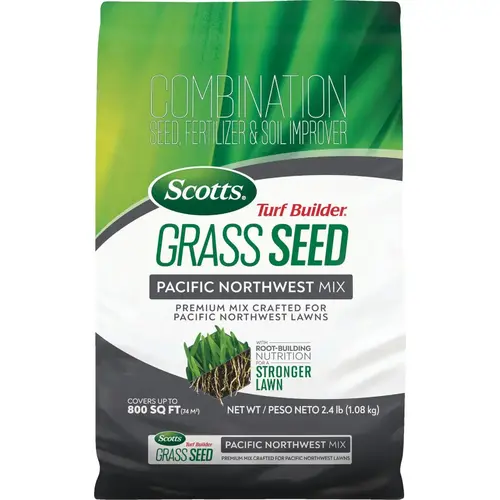 Scotts 18032 Turf Builder 2.4 Lb. 200 Sq. Ft. Pacific Northwest Mix Grass Seed, Fertilizer, and Soil Improver Combination