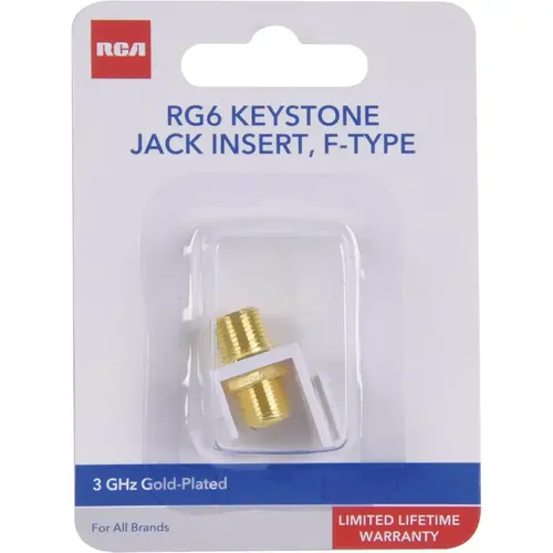 RCA TPHKJF1EV Keystone Modular F-Connector Jack Gold/White