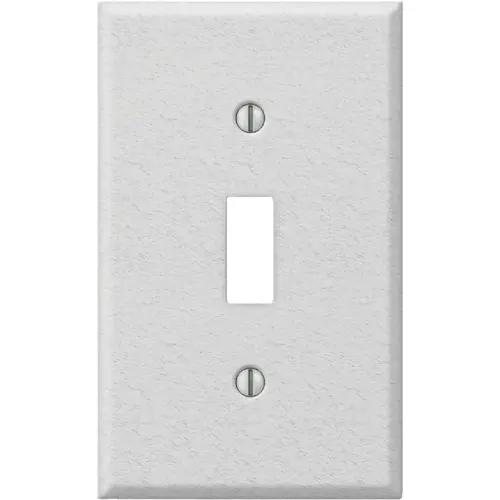 Amerelle C982TW PRO 1-Gang Stamped Steel Toggle Switch Wall Plate, White Wrinkle