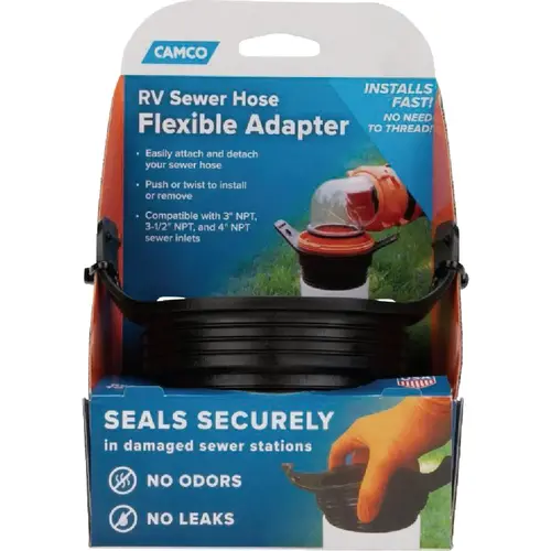 Camco 39318 Flexible 3-in-1 RV Sewer Hose Flexible Adapter