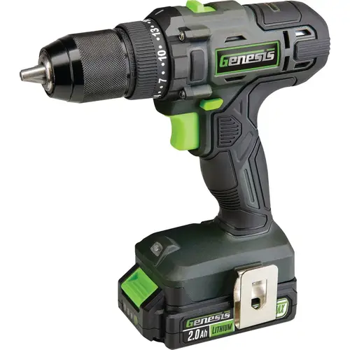 Genesis GLCD2012B 20V 1/2 In. Cordless Drill/Driver Kit with 2.0 Ah Battery & Charger