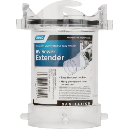 Camco 39572 5 In. Clear Adapter RV Sewer Extender