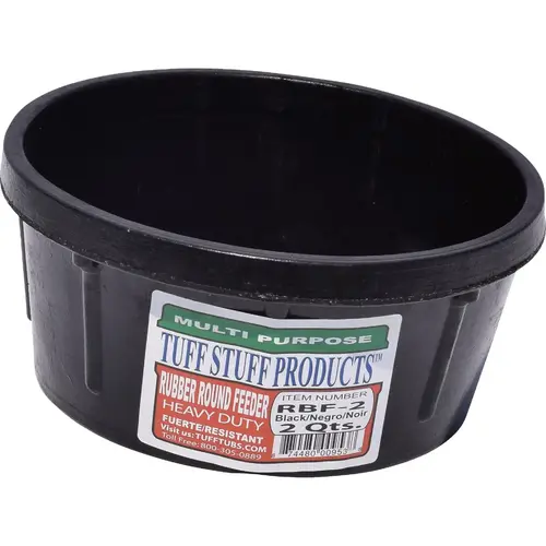 2 Qt. Round Rubber Feeder Black