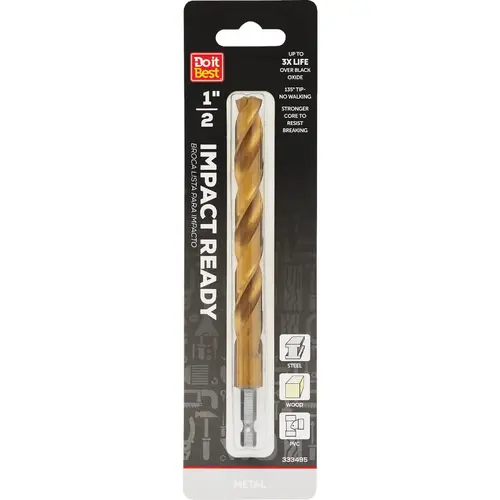 Do it Best QJDIB-DB-059 1/2 In. Impact Ready Titanium Hex Shank Drill Bit