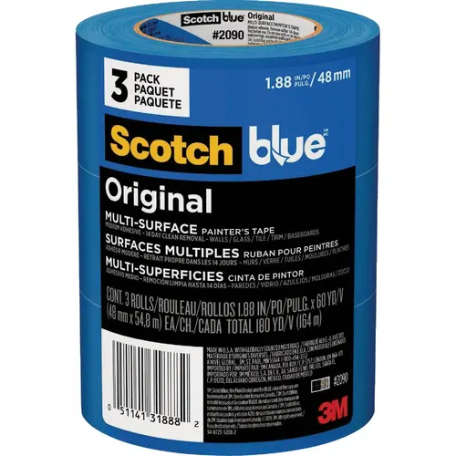 SCOTCHBLUE 2090-48EP3 1.88 In. x 60 Yd. Original Painter's Tape (3 Roll) Blue