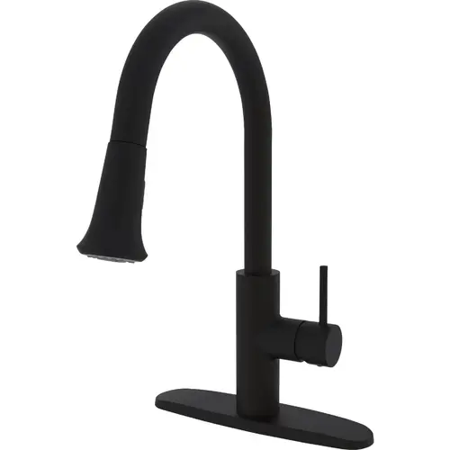 CMI 192-7906 Compass Manufacturing 5134MB Brookfield 1-Handle Matte Black Kitchen Faucet