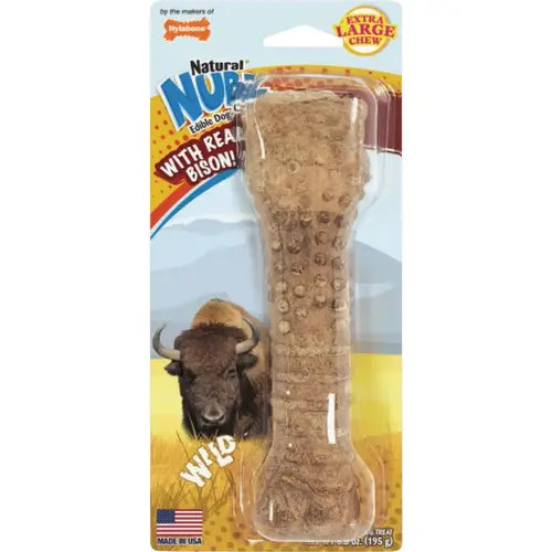 Nylabone NEN305W Nubz XL Bison Natural Long Lasting Edible Dog Chew