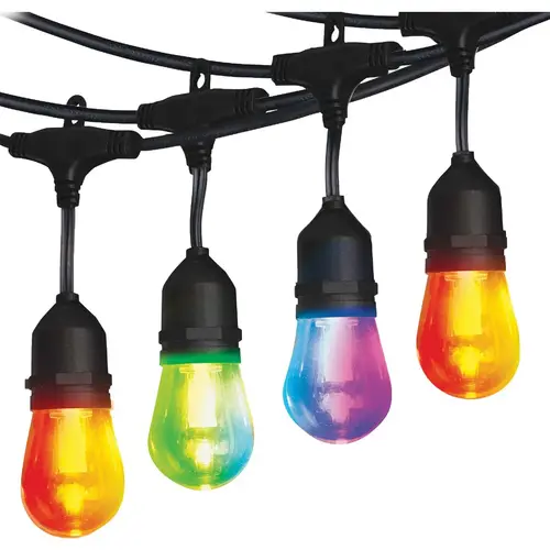 24 Ft. Smart Multi Color White Patio String Lights Multi-Color