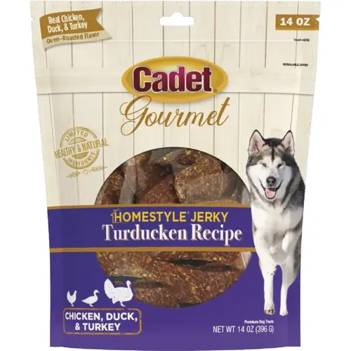 Cadet C70584X Gourmet 14 Oz. Homestyle Jerky Turducken Recipe Dog Treat