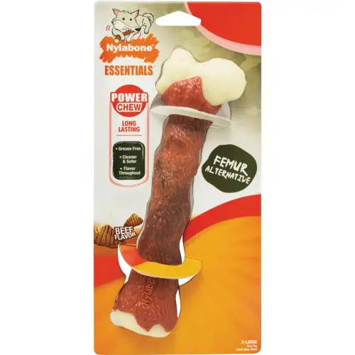 Nylabone NFSB105W Power Chew XL Beef Femur Dog Bone Alternative Brown