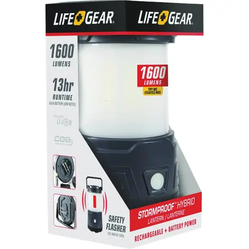 Life+Gear 41-3776 Storm Proof USB Rechargeable/3AA Multi Mode Hybrid Lantern