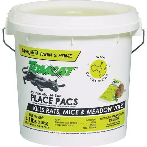 Tomcat 32360 3 Oz. Rat & Mouse Bait Place Pacs - pack of 22
