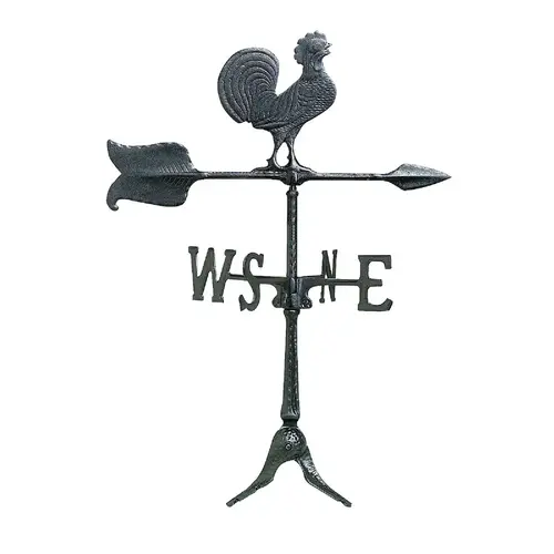 WHITEHALL WV3-A-76SR-BKND 24 In. Black Aluminum Rooster Weather Vane