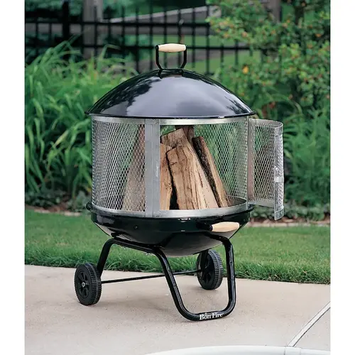 Well Traveled Living 01471 28 In. Portable Wood Burning Fire Pit Black