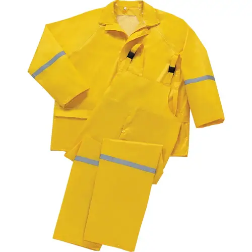 Boss 44336/L Large 3-Piece Yellow Polyester Rain Suit