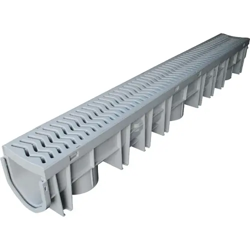 39.5 In. Gray Polypropylene Storm Channel Drain